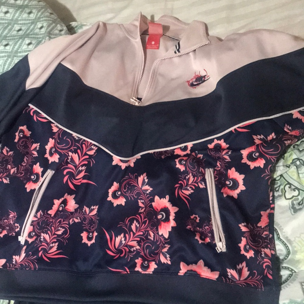 Pink Blue Floral Nike jacket w/ matching leggings